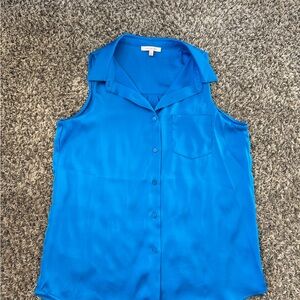 Skies Are Blue Vibrant Blue Sleeveless Blouse